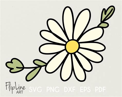 Daisy clipart Simple Flower Svg daisy flower svg Floral Svg | Etsy