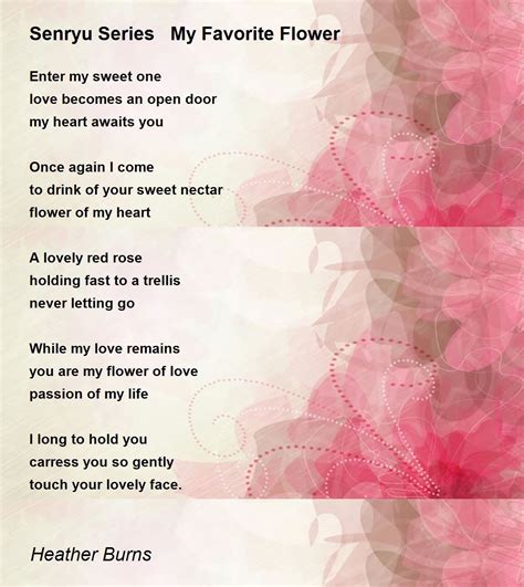 Senryu Series My Favorite Flower Poem By Heather Burns Poem Hunter