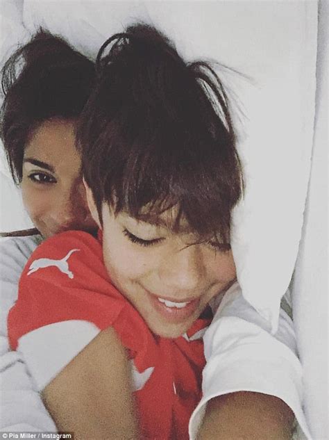 Home And Away S Pia Miller Snuggles Up To Son Lennox As He Celebrates 10th Birthday Daily Mail