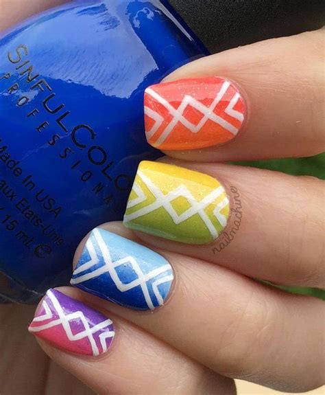 30 Rainbow Nail Art Ideas Cuded Unicorn Nails Designs Rainbow