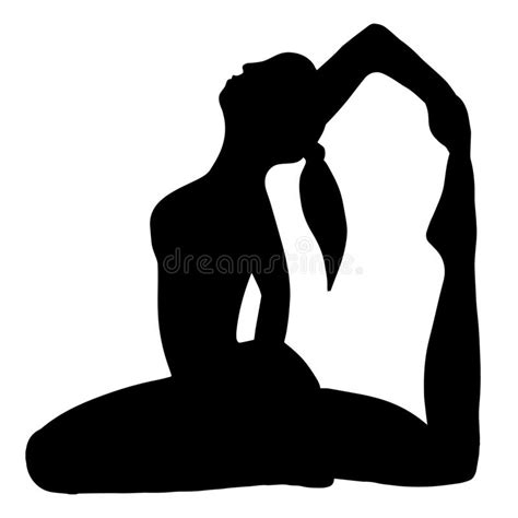 Vector Silhouette Female Figure Pose For Fitness Stock Vector