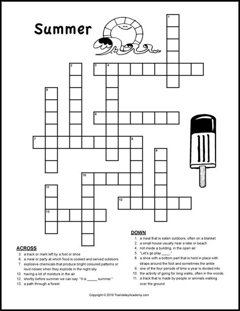 1st Grade Crossword Puzzles