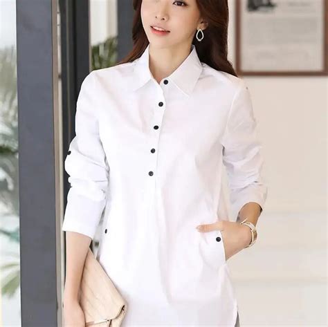 Elegant Blouse Women White Shirt Women Size S 3xl Ladies Office Shirts