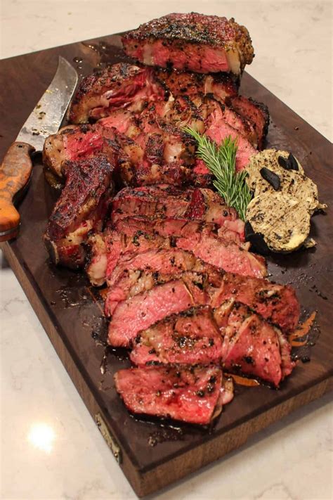 Reverse Sear Ribeye Steaks With Black Garlic Butter Over The Fire Cooking