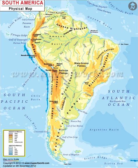 Download This Interactive Physical Map Of South America With State