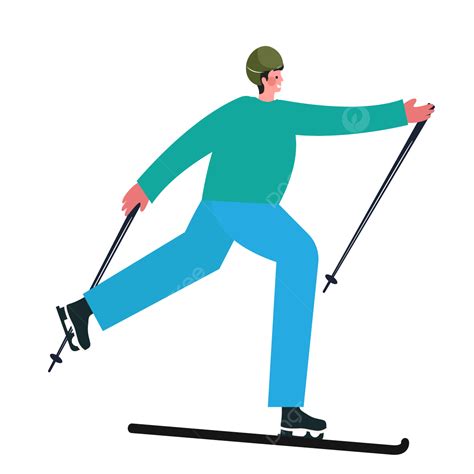 One Foot Clipart Vector Ski Figures Stand On One Foot Skiing Winter