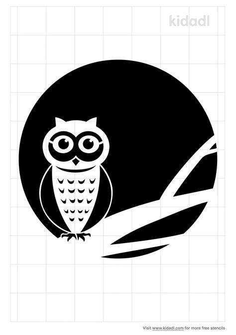 Free Full Moon Owl Stencil Stencil Printables Kidadl