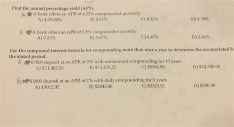 Solved Find The Annual Percentage Yield Apy Aa Bank