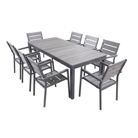 Chaise salon de jardin aluminium. Table chaise de jardin - l'Habis