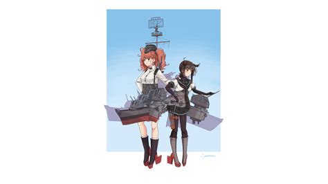 Anime Kantai Collection Hatsuzuki Kancolle Anime Girls White Background Wallpaper Resolution