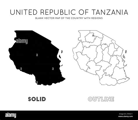 Tanzania Map Blank Vector Map Of The Country With Regions Borders Of