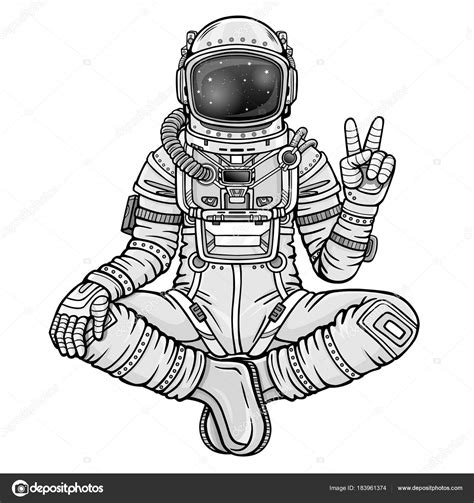 Astronaut Sitting Drawing Animation Figure Astronaut