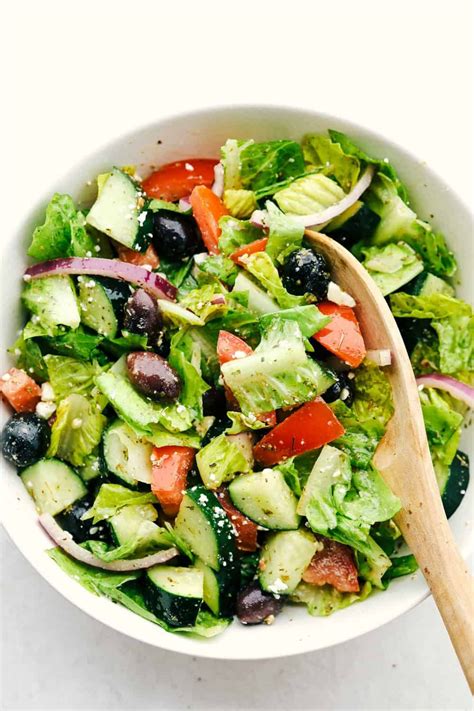Greek Salad Is A Fresh Crunchy Vibrant Salad With The Best Greek Dressing Every Bite Is