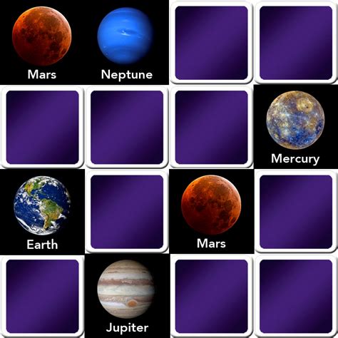 Play Matching Game For Adults Planets Of The System Solar Online