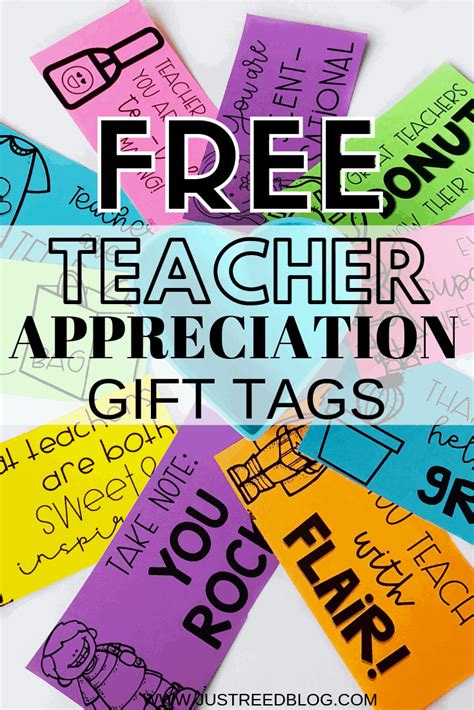 Free Printable Teacher Appreciation Gift Tags Just Reed Play