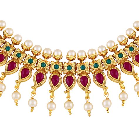 buy asmitta traditional kuiri shape gold plated choker style necklace