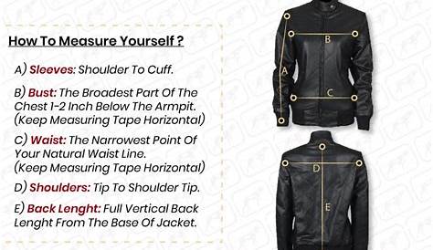 leather jacket measurement chart