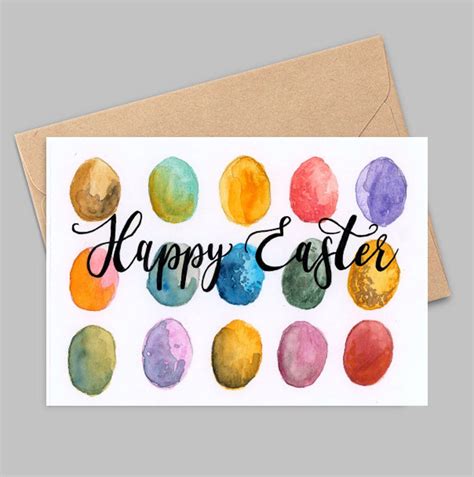 Happy Easter Card Easter Greeting Cards Watercolor Birthday Cards