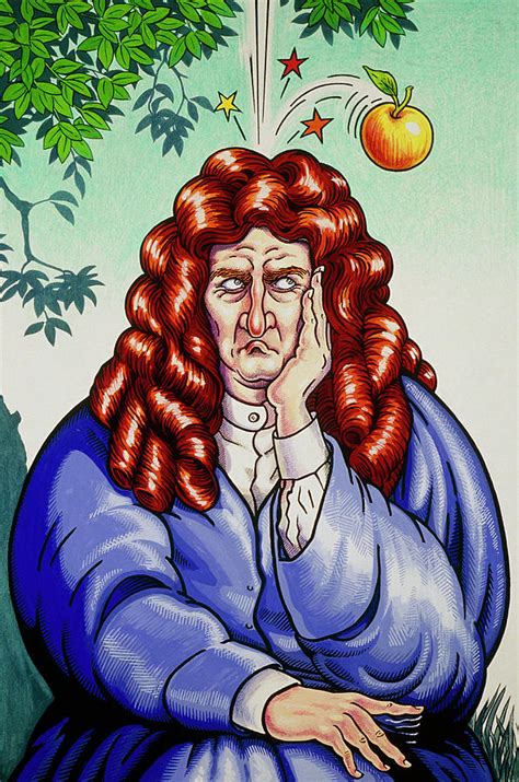 Cartoon Of Isaac Newton Photograph By Mikki Rainscience Photo Library