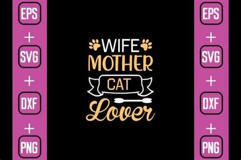 Wife Mother Cat Lover Graphic By Svgbundle · Creative Fabrica
