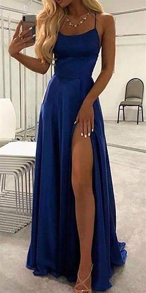 blue cute long prom dresses outfit ideas for graduation for teens vestido de fiesta de