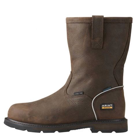 Ariat Groundbreaker Pull On Rigger Style H2o Safety Boots Dark Brown