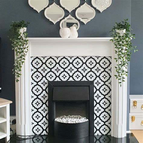 Savvy Diy Er Transforms Fireplace Surround With Self Adhesive Floor