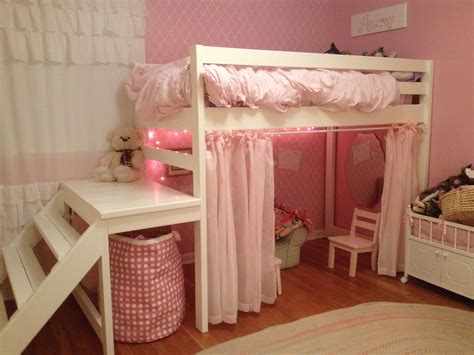 Create a low loft in your teenager's bedroom, to place their bed on. Ana White | Little girls Jr. Loft Bed - DIY Projects