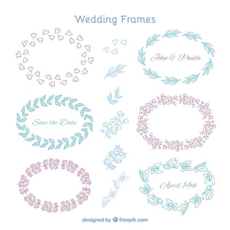 Free Vector Ornamental Pretty Wedding Frames