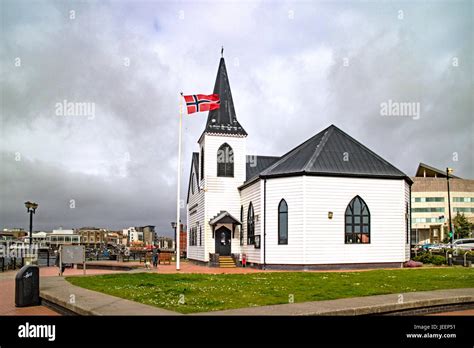 The Norwegian Church Cardiff Bay Cardiff Wales Uk Stock Photo Alamy