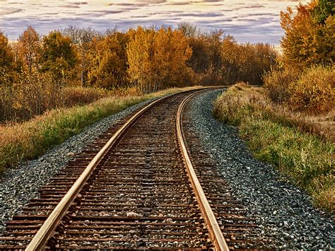 Train Tracks Free Stock Photo Railroad Track On A Fall