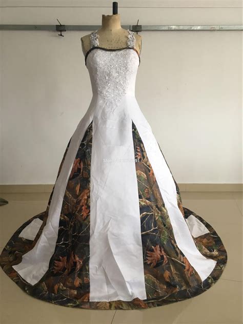 If you're feeling more daring, a pink wedding gown is as romantic and feminine as ever. Stunning Plus Size Long White Camouflage Wedding Dresses ...