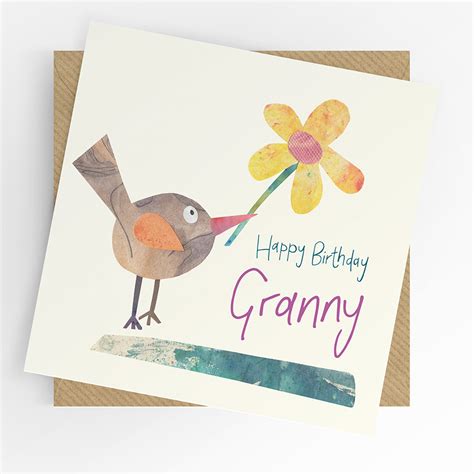 Happy Birthday Granny Card Bird Utwt 2020 Art Whitehead