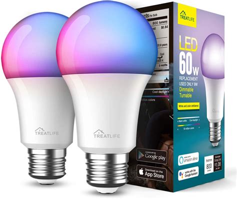 Smart Light Bulbs 2 Pack Treatlife 24ghz Music Sync Color Changing