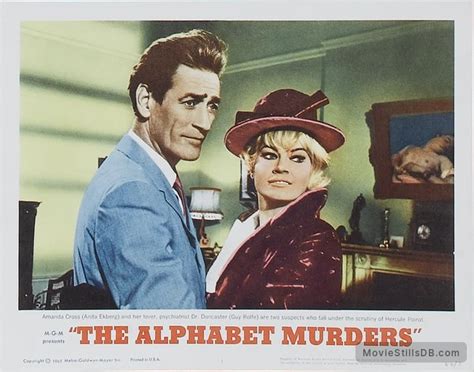 Hercule poirot investigates a series of murders in london in which the victims are killed according to their initials.hercule poirot . The Alphabet Murders - Lobby card
