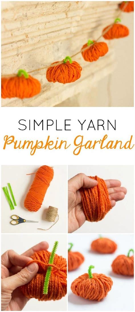 Cute Yarn Pumpkin Garland Craft For Thanksgiving These Cute Little
