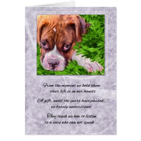 Easy to customize and 100% free. Pet Sympathy Loss of a Dog - Boxer with Purple Card | Zazzle