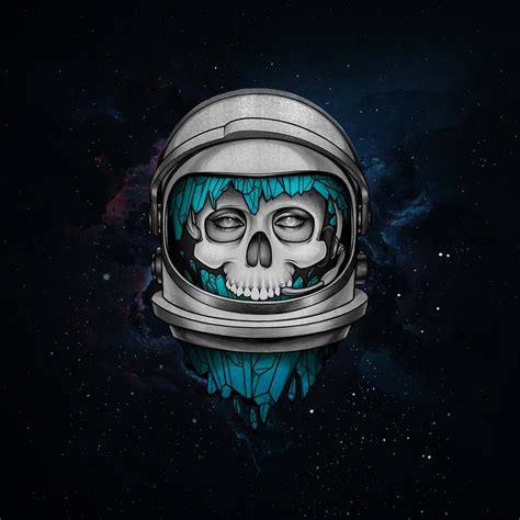 2048x2048 Skull Dark Astronaut Ipad Air Hd 4k Wallpapersimages