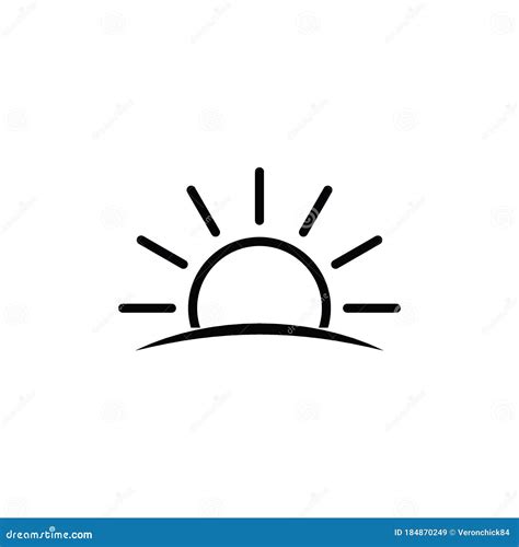 Sunset Icon Sunrise Icon Weather Symbol Black Vector Stock Vector