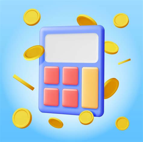 3d Modern Calculator With Golden Coins Isolated Mathematics Icon