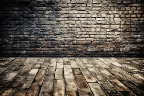 Premium Ai Image Rustic Interior With A Brick Wall And Wooden Floor