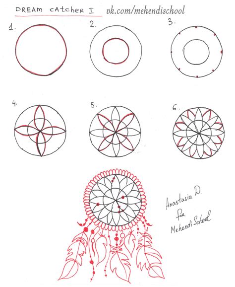 Please respect each stuff and artist, no stolen draw, do not claim as your own, no redistribute. How to draw dream catcher. Henna. Easy tutorial. DIY ...