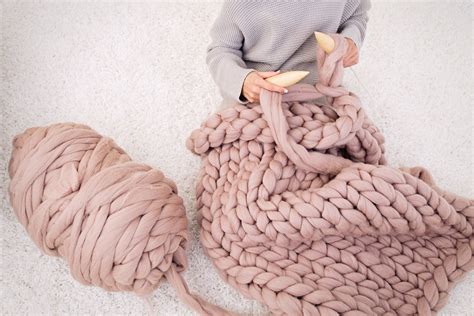 Diy Knit Kit Kit For Chunky Knit Blanket Giant Knitting Etsy Uk