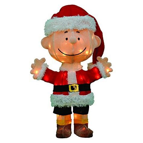 Productworks 24 Inch Pre Lit 3d Peanuts Santa Charlie Brown Christmas