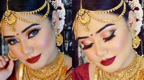 South Indian Bridal Makeup Look And Hairstyle Tutorial Youtube