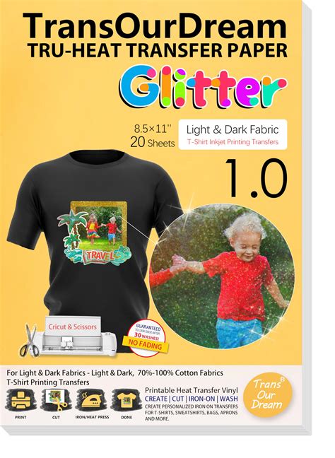 Buy Transourdream Glitter Iron On Heat Transfer Paper For T Shirts 20