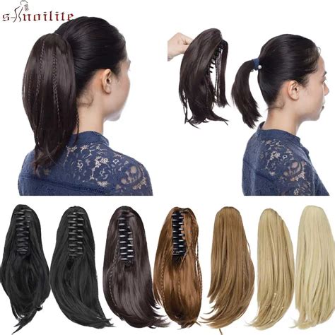 S Noilite 11women Synthetic Claw Ponytail Clip In Pony Tail Hair
