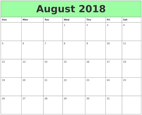 Maybe you would like to learn more about one of these? Blank Calendar August 2018 Styles Design - Quote Images HD ...