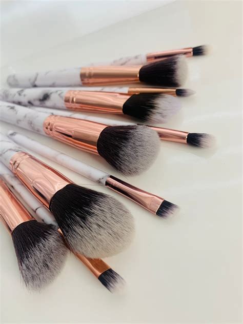 Set Of 10 Makeup Brushes Etsy