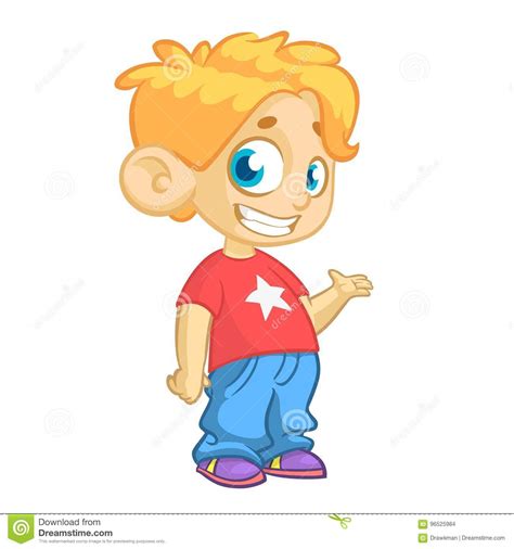 Hand drawn cartoon material of a little boy who seriously writes his homework for free download. Cartoon Pretty Boy. Vector Illustration Of A Cute Little ...